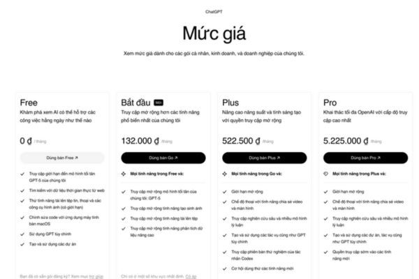 Hướng dẫn đăng ký ChatGPT Go với giá chỉ 132.000 đồng